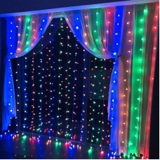 Світлодіодна гірлянда-завіса прозорий дріт 144 LED Euro Led кулька маленька 2 х 2 м 8 режимів мульти