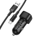 Автомобільний зарядний пристрій з кабелем USB/Type-C BOROFONE BZ34 Cloud 18 W чорний