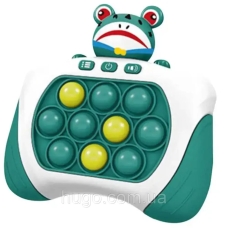 Іграшка Поп-Іт електронна приставка жабка зелений з білим