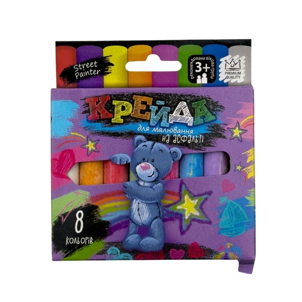 Крейда кольорова 8 шт MEL-02-02U квадратна 8 кольорів