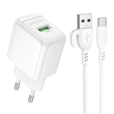 Зарядний пристрій з кабелем USB/Type-C 1 м BOROFONE BAS42A Potential 18 W 9 V 2 А білий