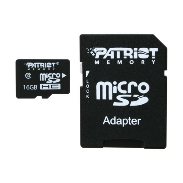 Карта пам'яті 16 GВ Patriot LX Series MicroSDHC UHS-1 Class 10 з адаптером чорний
