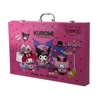 Набір для малювання 120 предметів Kuromi MK5780 у валізці рожевий