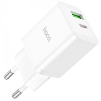Зарядний блок живлення USB+Type-C HOCO N28 Founder 20 W 12 V 1.67 A білий