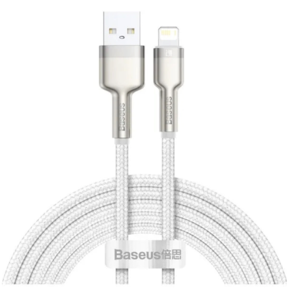 Кабель USB/Apple Lightning 1 м Baseus Cafule Series Metal 2.4 А білий