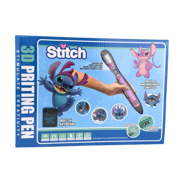 3D ручка 0235 Stitch LCD-дисплей пластик планшет Рожевий