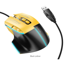 Комп ютерна Миша HOCO GM31 Overlord luminous gaming wired mouse Жовто-чорна new