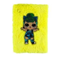 Блокнот А5 лінія 80 аркушів 4554 LOL пухнаста обкладинка жовтий