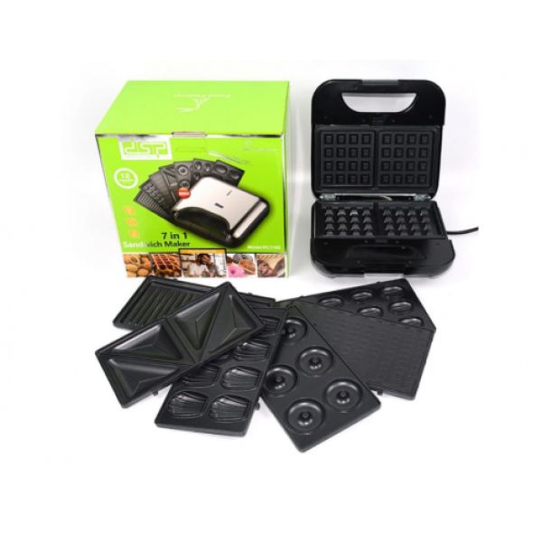 / Сендвічниця DSP KC-1162 7в1, 800Вт, бутербродниця, вафельниця, горішниця, мультимейкер