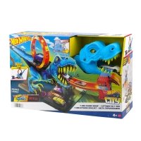 Іграшковий набір Автомобільний трек Hot Wheels HKX42 Полювання Ті-рекса блакитний з помаранчевим