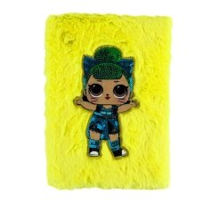 Блокнот А5 лінія 80 аркушів 4554 LOL пухнаста обкладинка жовтий