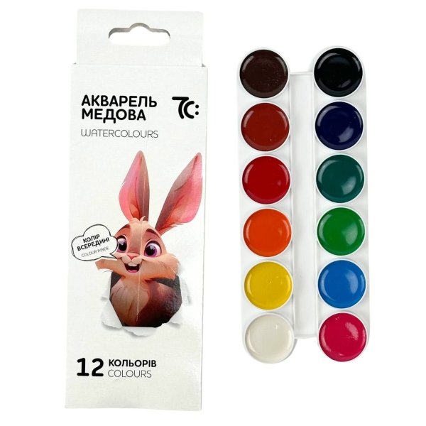 Фарби акварельні медові 12 кольорів Гамма UA 7C11202