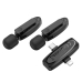 Мікрофон конденсаторний петличний 2 шт HOCO L15 Dual Apple Lightning+Type-C для смартфона Bluetooth чорний