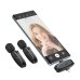 Мікрофон конденсаторний петличний 2 шт HOCO L15 Dual Apple Lightning+Type-C для смартфона Bluetooth чорний