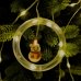 Світлодіодна гірлянда-завіса прозорий дріт Фігурки в крузі 10 LED Magic Lights 3 х 0.6 м теплий білий