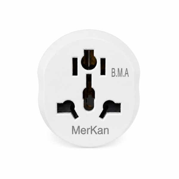 Мережевий перехідник US/UK/CH-EU MerKan Travel Adaptor білий