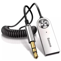 Bluetooth-ресивер Baseus BA01 Wireless adapter cable USB AUX сріблястий