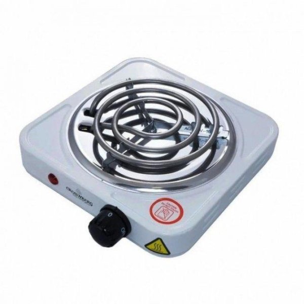 Настільна електроплита спіральна 1 конфорка Crownberg СВ-3740 метал 1000 Вт білий