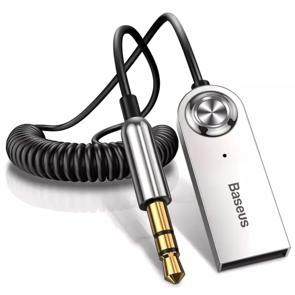 Bluetooth-ресивер Baseus BA01 Wireless adapter cable USB AUX сріблястий