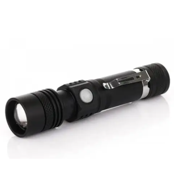 Ліхтар ручний акумуляторний Flashlight BL- 518 T6 з кліпсою чорний