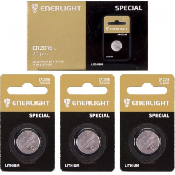 Батарейка ENERLIGHT "таблетка" 2016 502512 new