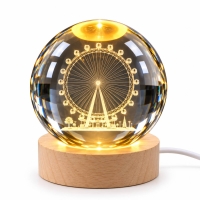 Нічний LED Crystal Ball USB Колесо огляду 8 см прозорий