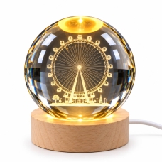 Нічний LED Crystal Ball USB Колесо огляду 8 см прозорий