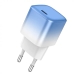 Зарядний блок живлення Type-C HOCO C101A Single Port 20 W 12 V 1.67 A блакитний з білим