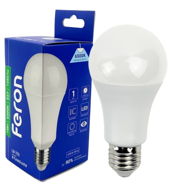 Лампа світлодіодна LED Feron LB-705 E27 15W 6500K 1250Lm холодний
