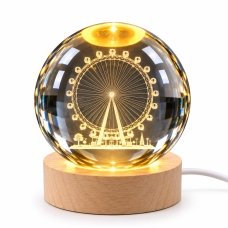 Нічний LED Crystal Ball USB Колесо огляду 8 см прозорий