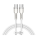 Кабель Type-C/Type-C 1 м Baseus Cafule Series Metal 100 Вт 5 А білий