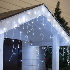 Світлодіодна гірлянда-бахрома вулична білий дріт 120 LED Magic Lights ліхтарики з мерехтінням 4 м білий