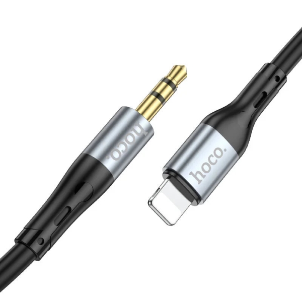 Аудiокабель Apple Lightning/3.5 мм AUX 1 м Hoco UPA22 чорний