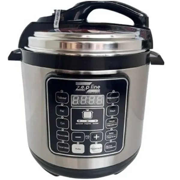 Мультиварка-скороварка Zepline ZP-121 3000 Вт 7 л сріблястий з чорним