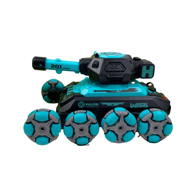 Танк на радіокеруванні 26 см KT908A на акумуляторі стрільба кулями звукові та світлові ефекти блакитний