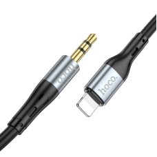 Аудiокабель Apple Lightning/3.5 мм AUX 1 м Hoco UPA22 чорний