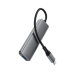 USB-хаб зовнішній 4 порти ACEFAST J15 Type-C 0.15 м сріблястий