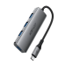 USB-хаб зовнішній 4 порти ACEFAST J15 Type-C 0.15 м сріблястий
