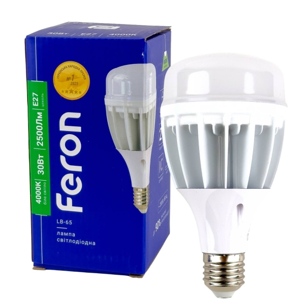 Лампа світлодіодна LED Feron LB-65 E27 30W 4000K 2500Lm нейтральний білий