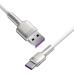 Кабель USB/Type-C 1 м Baseus Cafule Series Metal 66 Вт білий зі сріблястим