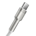 Кабель USB/Type-C 1 м Baseus Cafule Series Metal 66 Вт білий зі сріблястим