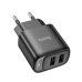 Зарядний блок живлення 2xUSB HOCO C141A Smart 5 V 2.1 A чорний