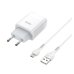 Зарядний пристрій з кабелем USB/microUSB 1 м HOCO C73A 2.4 А білий