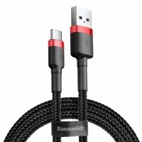 Кабель USB/Type-C 2 м Baseus Cafule 3 А чорний з червоним