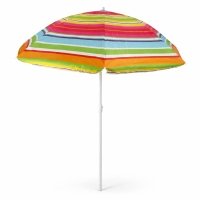 Пляжна садова парасолька 2.5 м Best-13 Смужки №1 Anti-UV з нахилом різнобарвний