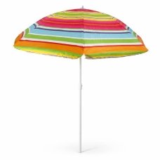 Пляжна садова парасолька 2.5 м Best-13 Смужки №1 Anti-UV з нахилом різнобарвний