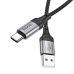 Кабель USB/Type-C 1 м Hoco X102 3 А чорний зі сріблястим