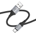 Кабель USB/Type-C 1 м Hoco X102 3 А чорний зі сріблястим