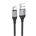 Кабель USB/Type-C 1 м Hoco X102 3 А чорний зі сріблястим