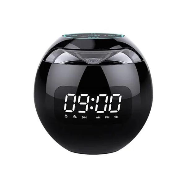 Колонка портативна з годинником Kimiso KMS-K12 Bluetooth LED чорний